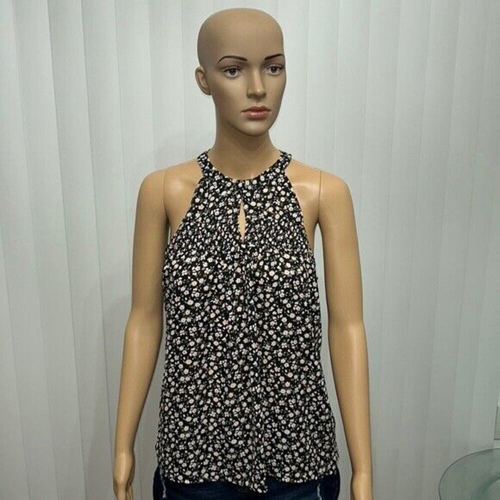 Pleione Printed Pleated Tank Blouse Size M (b30)
